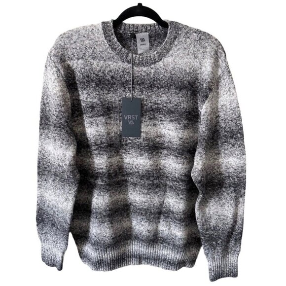 VRST Men Size S Charcoal Multi Relaxed Fit Classic CrewNeck Pullover Sweater NWT - Picture 1 of 9